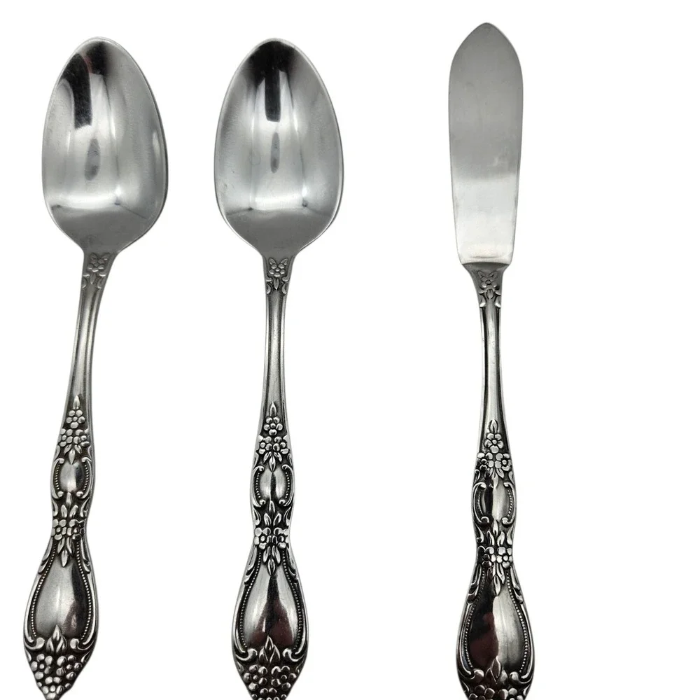 Oneida Wm. A. Rogers Huntington English Garden Stainless Flatware 8 pc Lot